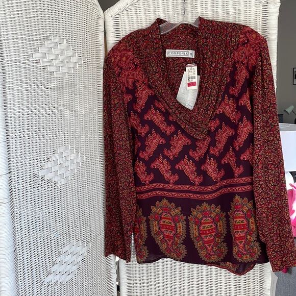 Componix rayon print  blouse size 10 - Picture 1 of 3
